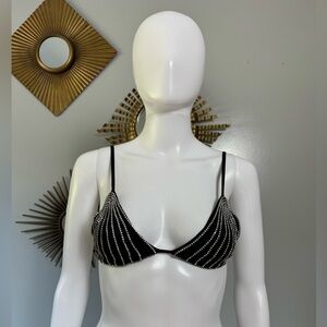 ZARA - Black Rhinestone Bra Top
